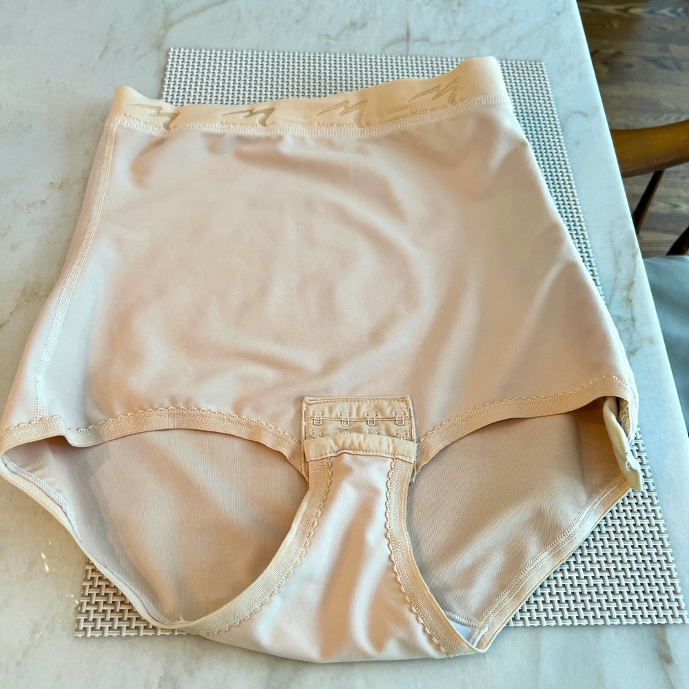 MARENA RECOVERY HIGH WAIST GIRDLE - BIKINI LENGTH SIZE 2XL BEIGE SIDE ZIP